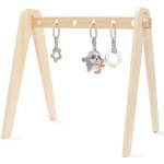 New Baby Dětská edukační dřevěná hrazdička s hračkami Béžová – Zboží Dáma