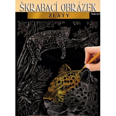 Artlover Škrabací obrázek zlatý Gepard