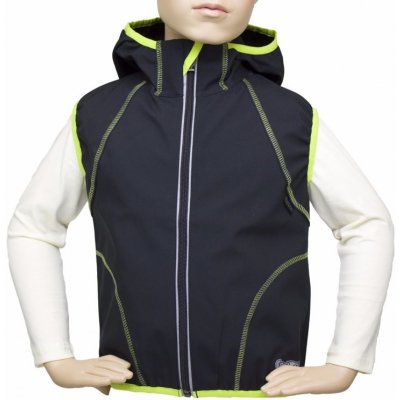 Fantom Dětská softshellová outdoorová vesta s kapucí, černá – Zboží Mobilmania