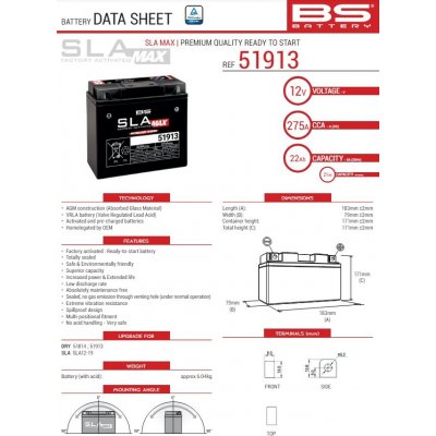 BS-BATTERY SLA MAX 51913 (FA) – Zboží Mobilmania