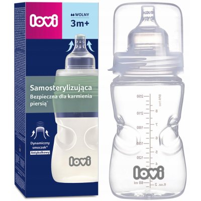 LOVI lahev samosterilizující transparentní 250 ml – Zboží Dáma