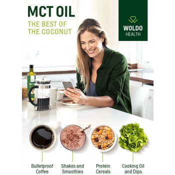 Woldo Health MCT Olej 100% kokosového oleje 0,5 l