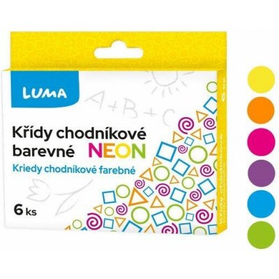 Luma křídy chodníkové 6 ks neon – Zboží Dáma