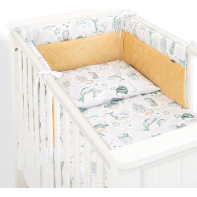 Mamo Tato Mantinel s povlečením 3D sada Minky Oceán zelená/písková/bílá 120 x 90 – Zboží Dáma
