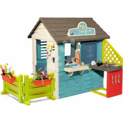 Smoby Domeček s obchodem Sweety Corner Playhouse a kuchyňka s plotem – Zboží Dáma