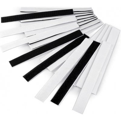 Suchý zip háček + plyš samolepicí stříhaný šíře 20 mm - 4 páry Varianta: 1 mix černobílý, Balení: 4 pár – Hledejceny.cz