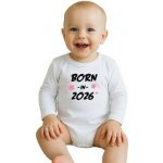 New Baby Dětské body s potiskem BORN IN 2026 pink – Zboží Dáma