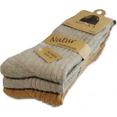 OVČÍ VĚCI Vlněné ponožky Lama Alpaka dámské celoroční sada 3 páry C – Zboží Mobilmania