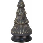 Skleněná vánoční dekorace černozlatého stromečku 14*25 cm Clayre & Eef – Hledejceny.cz