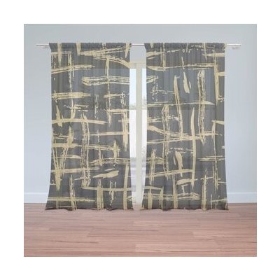 Sablio Záclony Zlaté malování: 2ks 150x250cm – Hledejceny.cz