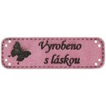 Hand made štítek koženka starorůžová motýl – Zboží Dáma Hand made štítek koženka starorůžová motýl – Zboží Dáma