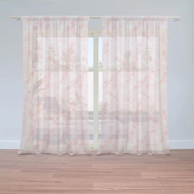 Sablio Záclony Růžové rostliny: 2ks 150x250cm – Hledejceny.cz