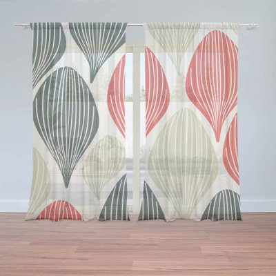 Sablio Záclony Hravé šedesátky: 2ks 150x250cm – Zboží Mobilmania