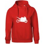 Moto love Oversized mikina dámská Moon kratší + širší Červená – Zboží Mobilmania