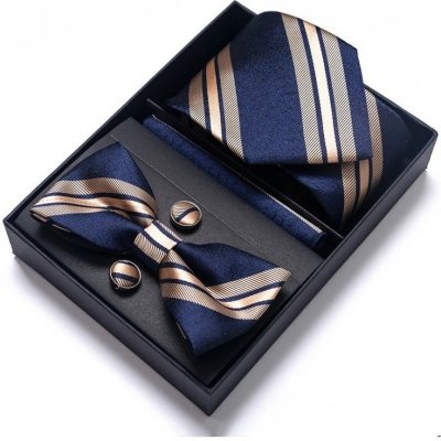 Set George Kravata motýlek manžetové knoflíčky kapesníček modrá – Hledejceny.cz