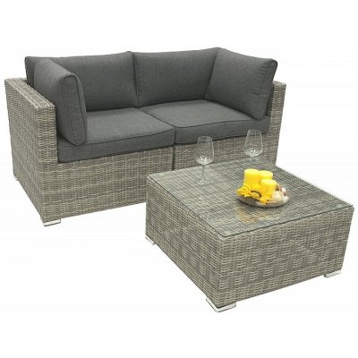 DEOKORK Ratanová variabilní sestava SEVILLA pro 2-3 osoby (šedá) – Zboží Dáma