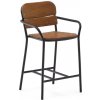 Zahradní židle a křeslo Kave Home Algueret zahradní barová židle černá/hnědá