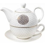 Nefertitis Porcelánová konvička se šálkem Květina života NF30374 320 + 400 ml – Zbozi.Blesk.cz