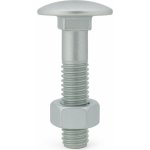 Vratový šroub s maticí, půlkulatá hlava, M10 × 180 mm, ocel, 40 ks 79126 – Zbozi.Blesk.cz