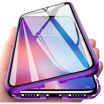 Pouzdro Beweare Magnetické oboustranné s tvrzeném sklem Samsung Galaxy A51 - fialové