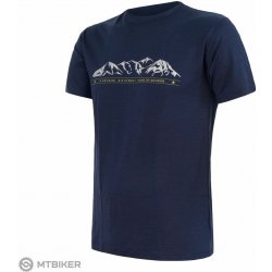 Pánské sportovní tričko Sensor Merino Active PT Mountains kr. rukáv Deep Blue