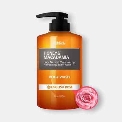 Kundal Honey & Macadamia Body Wash English Rose sprchový gel 500 ml