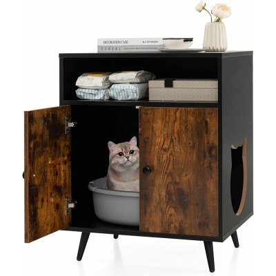 COSTWAY Cat Cabinet Litter Box, kočičí domek – Zboží Mobilmania