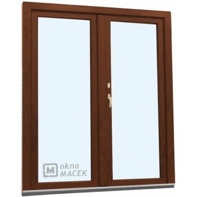 Kömmerling balkonové dveře 70 AD O+OS klapačka pravé ořech/ořech 150 x 200 cm oboustranná klika + FAB + hliníkový práh – Hledejceny.cz