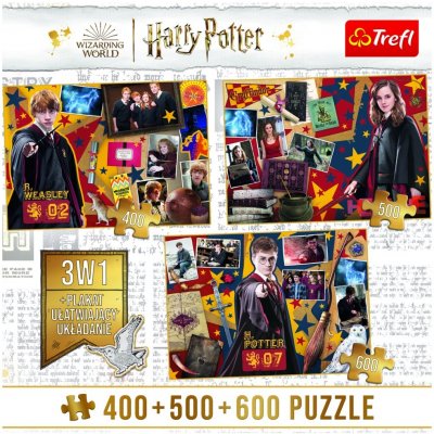 TREFL Harry Potter: Ron Hermiona a Harry 400 + 500 + 600 dílků – Sleviste.cz
