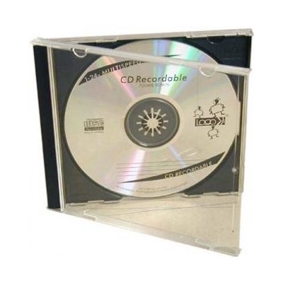 Box na 1ks CD, 10,4mm, průhledný, černý tray, 2-pack, Logo – Zboží Mobilmania
