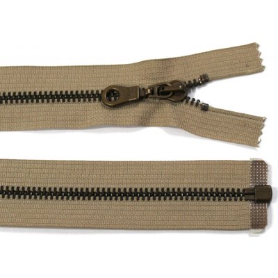WICO Kovový zip no.5 rozepínací 55cm (staromosazné zoubky) - více barev b: 06 tmavě béžová – Hledejceny.cz