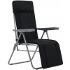 Zahradní židle a křeslo 44319 vidaXL Skládací zahradní židle s poduškami 2 ks černé