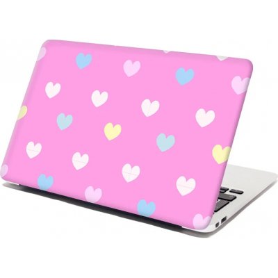 Sablio Samolepka na notebook Srdce na růžové - 38x26 cm – Zboží Živě
