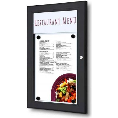 A-Z Reklama CZ Venkovní vitrína MENU BOARD SCZ1xA4C9005 na Menu pro prospekty 1 x A4 - Černá – Zboží Dáma