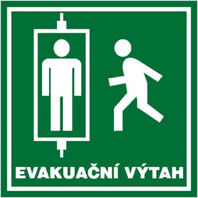 Evakuační výtah | Samolepka, 5.5x10 cm – Zbozi.Blesk.cz