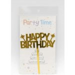 Dortisimo Zápich do dortu zlatý Happy Birthday – Zbozi.Blesk.cz