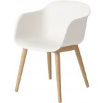 Muuto Fiber Armchair Wood Base bílá / dub – Zboží Mobilmania