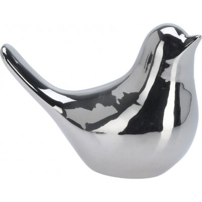 H&L Dekorace Bird 10cm, stříbrná, pohled napravo – Hledejceny.cz