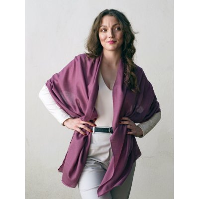 Kašmírská vlněná pašmína Self šedofialová – Zboží Dáma