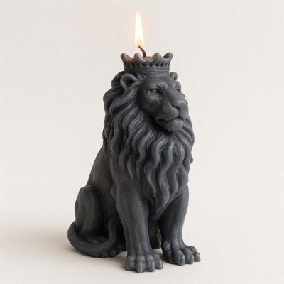 Svíčkománie3D Lev šedá 80 g – Zboží Dáma