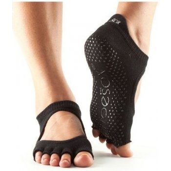 ToeSox BELLARINA bezprstové protiskluzové ponožky BLACK černá