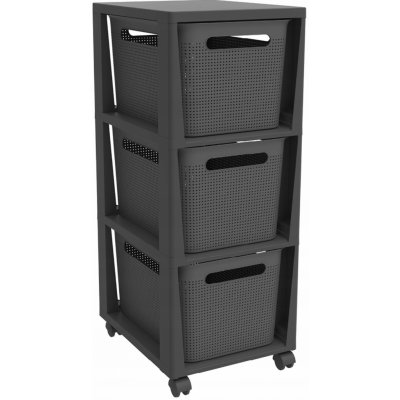Regál s úložnými boxy - ROTHO BRISEN, 3x16 l Barva: antracit – Zboží Dáma