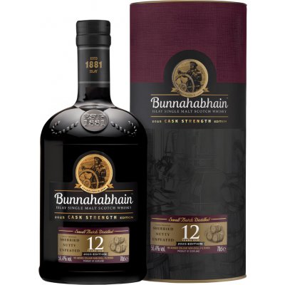Bunnahabhain 12y Cask Strength 2025 56,4% 0,7 l (tuba) – Hledejceny.cz
