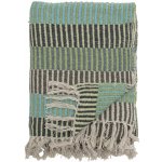 Bloomingville přehoz na postel z recyklované bavlny Isnel Blue zelená 130 x 160 cm – Zboží Dáma