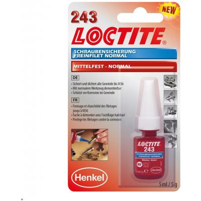 Loctite 243 zajišťovač závitů 5 g – Sleviste.cz
