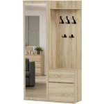 Framire Skříň do předsíně V5 se zrcadlem a sedátkem Sonoma 100 cm – Zboží Mobilmania