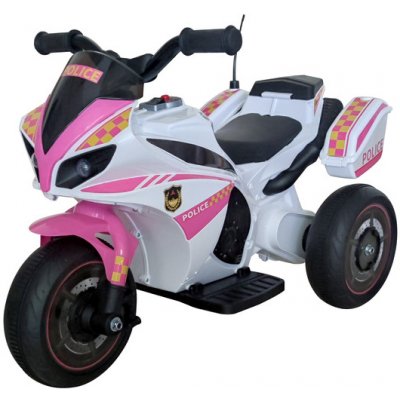 mamido Dětská elektrická motorka policie GTM5588-A růžová