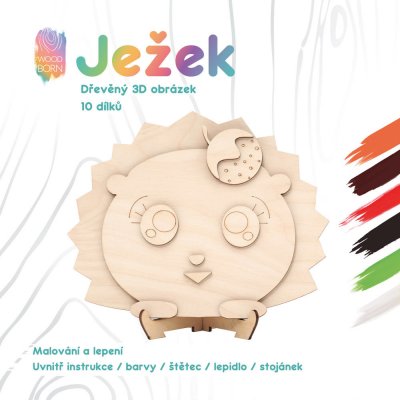 WoodBorn Ježek Dřevěná 3D omalovánka – Hledejceny.cz