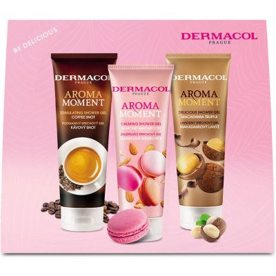 Dermacol Aroma Moment sprchový gel Aroma Ritual Makadamiový lanýž 250 ml + sprchový gel Aroma Ritual Mandlová makronka 250 ml + sprchový gel Aroma Ritual Coffee Shot 250 ml