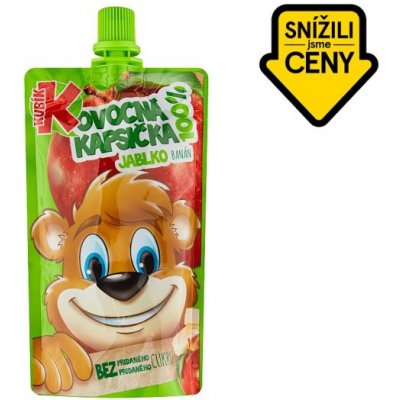Kubík 100% ovocná kapsička jablko banán 100 g – Hledejceny.cz